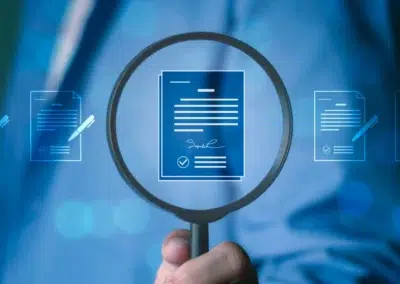 Loupe sur icône de document numérique